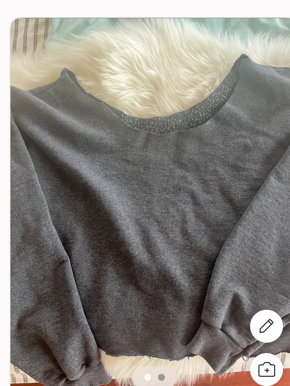 Dark Gray Scoop Neck off-the -shoulder Sweatshirt
